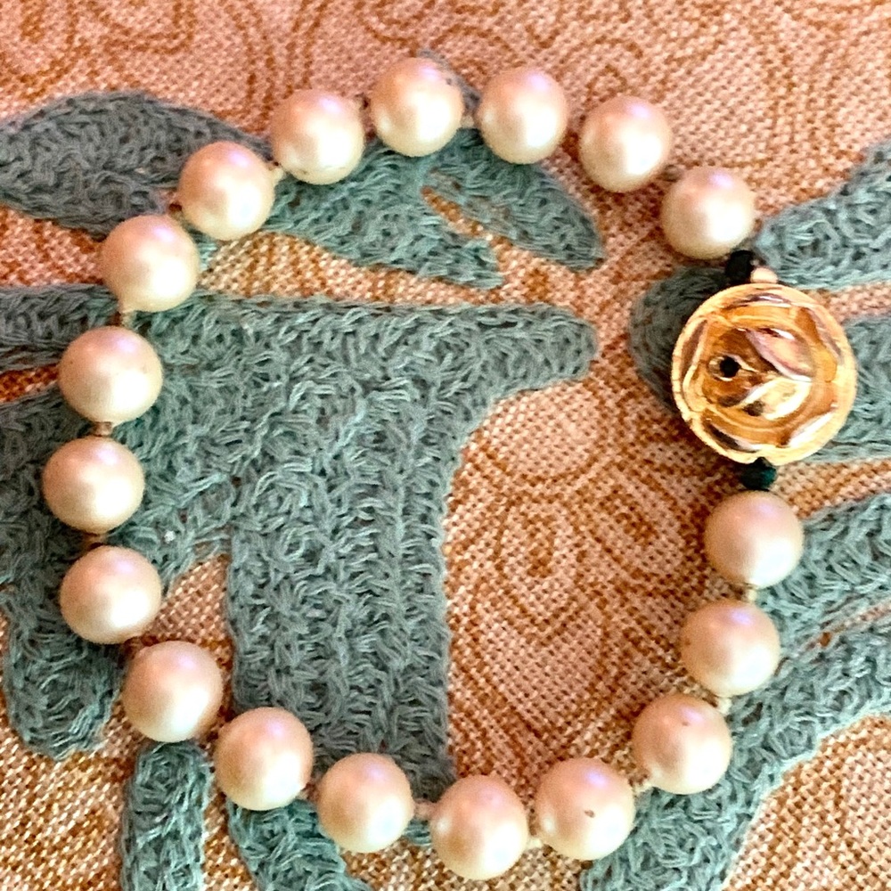 Antique pearl statement bracelet costume jewelry